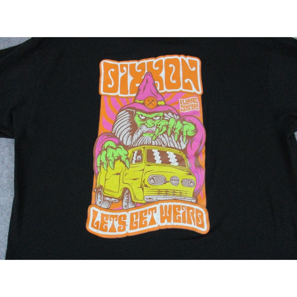 Dixxon Shirt Mens Large Black Pink Wizard Van Graphic Work Wear Crew Neck Tee - Picture 2 of 11